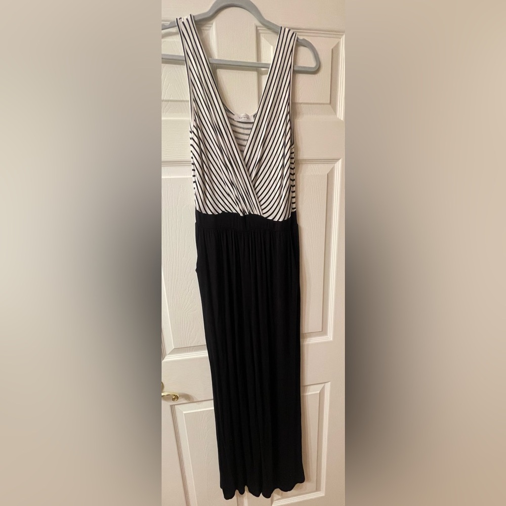 Kaileigh Black and White Striped Dress